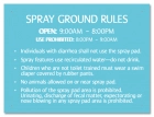 New York City Spray Ground Rules Sign