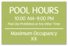 New York Pool Hours and Max Occupancy Sign