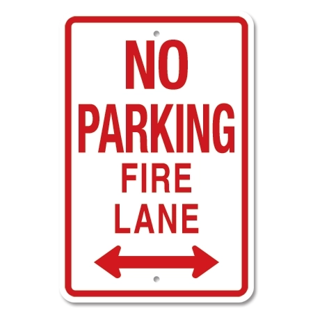 No Parking Fire Lane - Left & Right Arrows