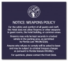 'Notice: Weapons Policy' Sign w/Symbol - FL Compliant - Acrylic Version