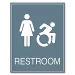 Restroom Sign w/Female & Dynamic ISA Symbols