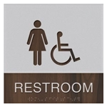 Restroom Sign w/ Female & ISA Symbols