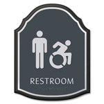 Restroom Sign w/Male & Dynamic ISA Symbols
