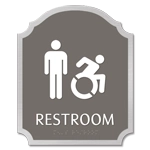 Restroom Sign w/Male & Dynamic ISA Symbols