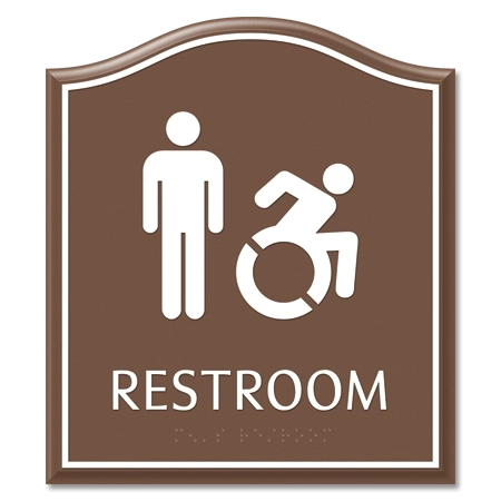 Restroom Sign w/Male & Dynamic ISA Symbols