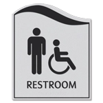 Restroom Sign w/Male & ISA Symbols