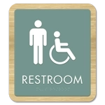Restroom Sign w/Male & ISA Symbols