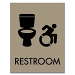 Restroom Sign w/Toilet & Dynamic ISA Symbols