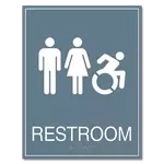 Restroom Sign w/Unisex & Dynamic ISA Symbols