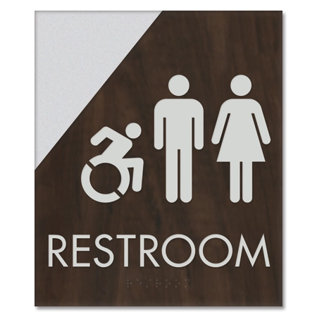 Restroom Sign w/Unisex & Dynamic ISA Symbols