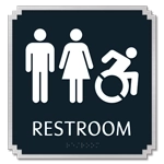 Restroom Sign w/Unisex & Dynamic ISA Symbols