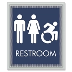 Restroom Sign w/Unisex & Dynamic ISA Symbols