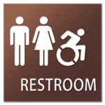 Restroom Sign w/Unisex & Dynamic ISA Symbols