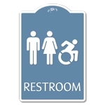 Restroom Sign w/Unisex & Dynamic ISA Symbols