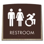 Restroom Sign w/Unisex & Dynamic ISA Symbols