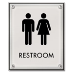 Restroom Sign w/ Unisex Symbols