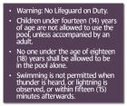 Roanoke, Virginia Pool Rules Sign