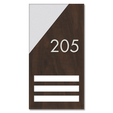 Room Number Sign - 3 slot