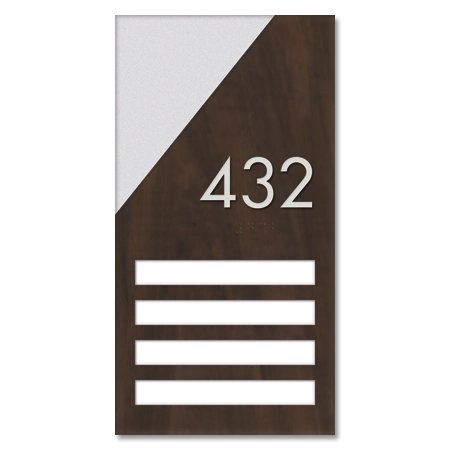 Room Number Sign - 4 slot