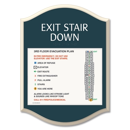 Standard Stairway Evacuation Plans - CA Compliant