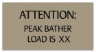 Utah Peak Bather Load Pool Sign