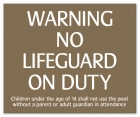 Warning No Lifeguard on Duty Sign