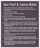Washington DC Spa & Sauna Rules Sign