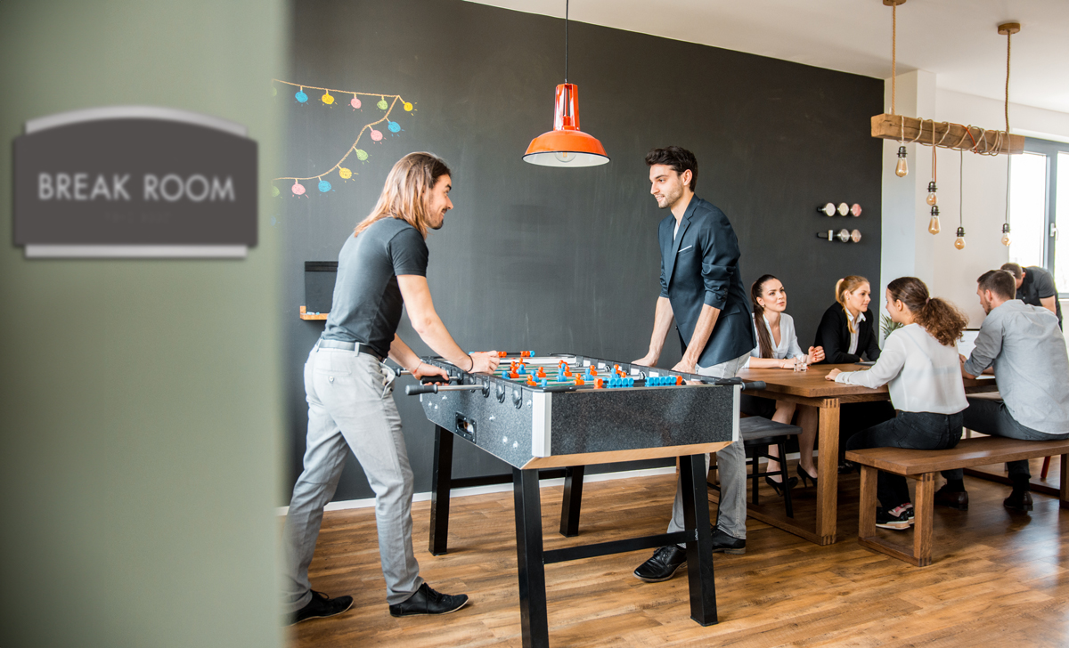 Examples of social amenities in a modern office