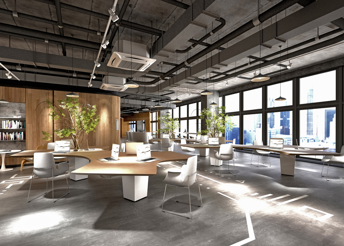 Open layout office design